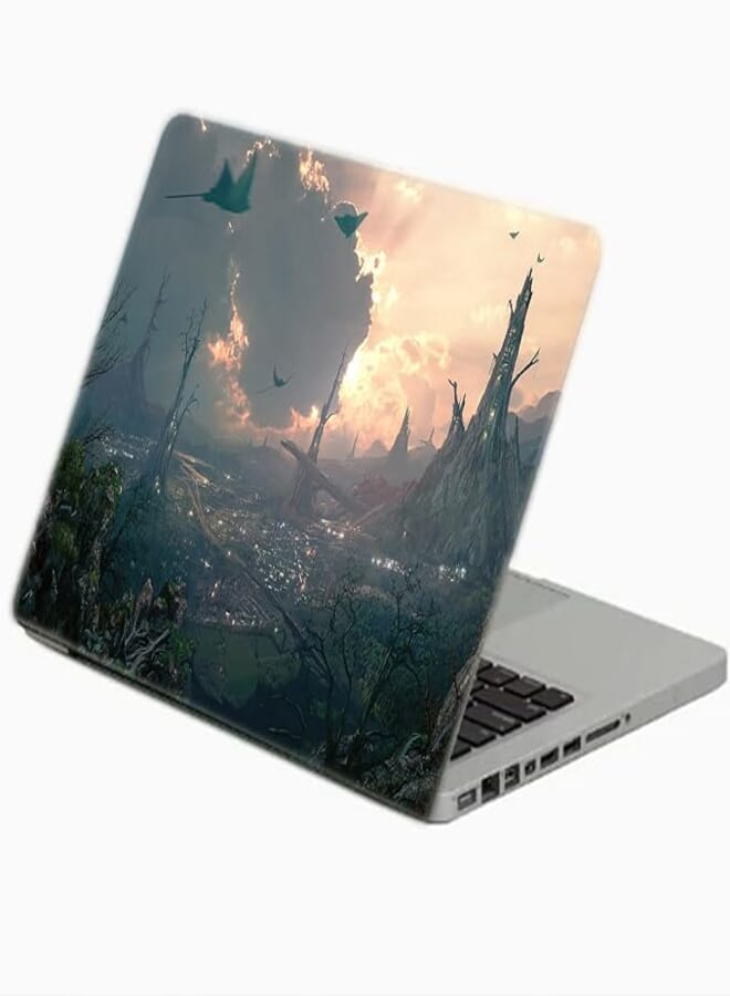 TAT Stains Liquid Texture Printed Laptop Sticker Multicolour-15.6 inch-4022